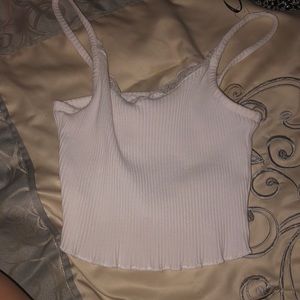 white comfy lace crop top